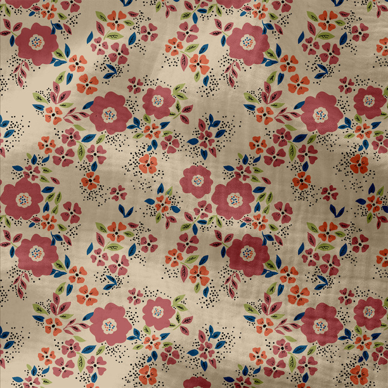 Printed Double Gauze OSCALIA Pebble / Orange